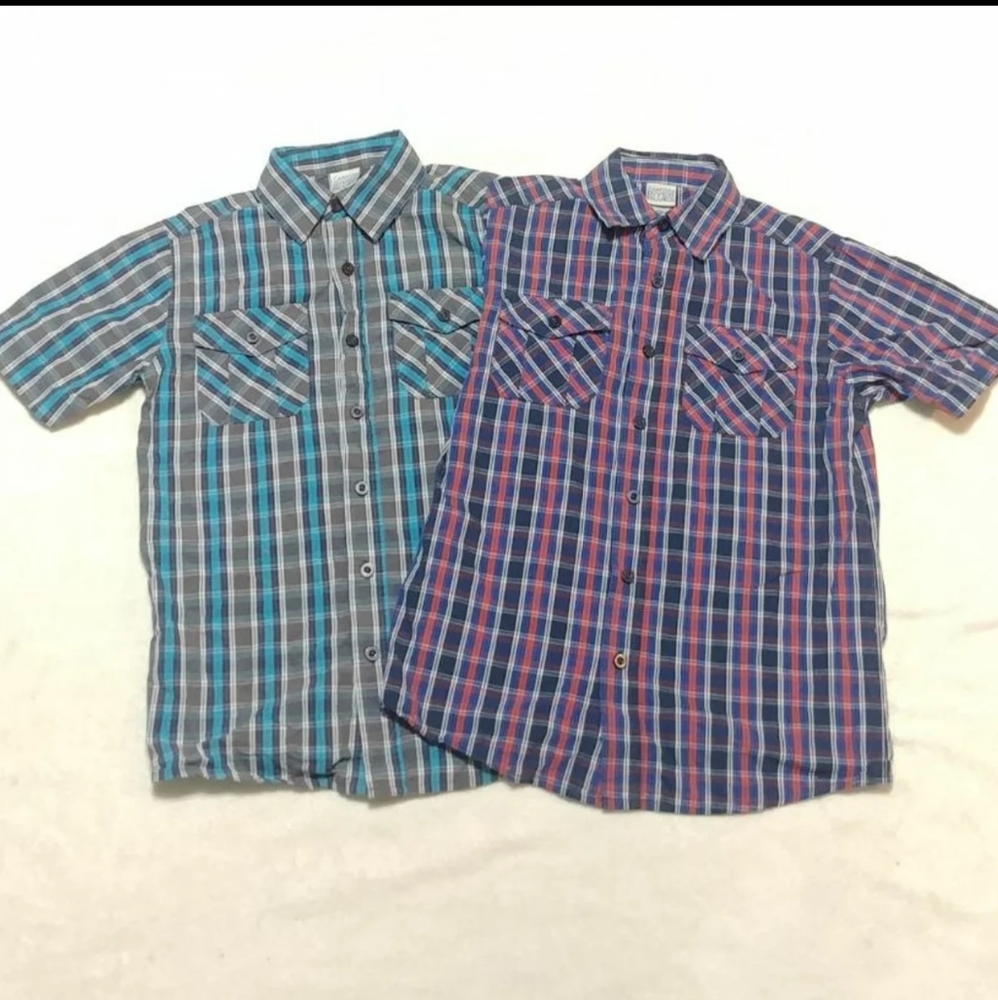 2 canyon river blues button shirts short sleeve.